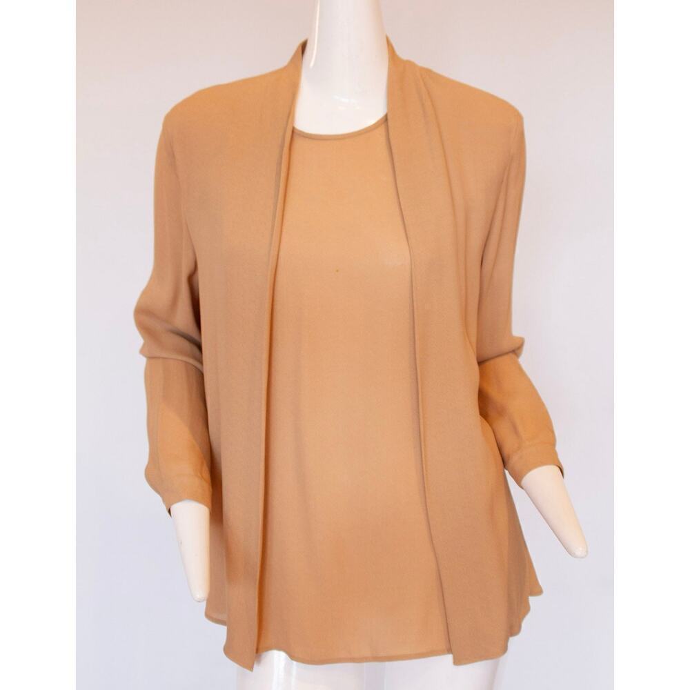 Emporio Armani Nude Silk Blouse - Size 44